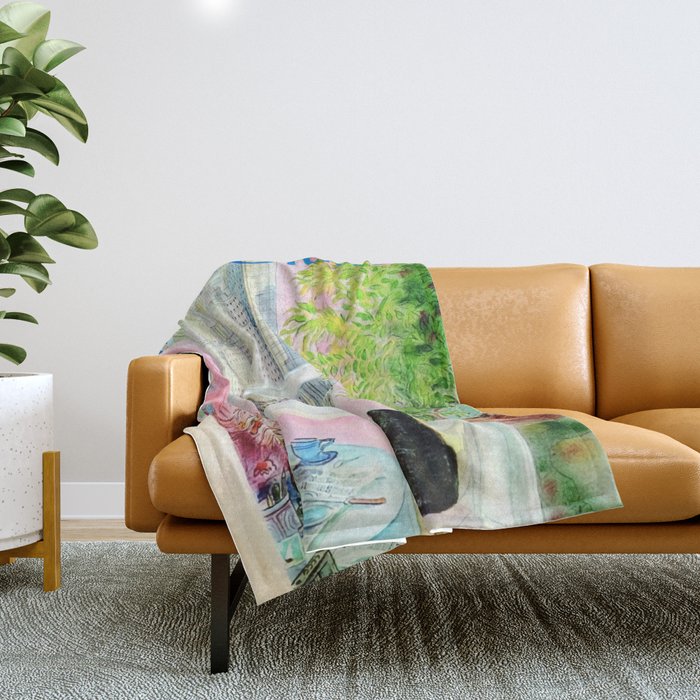 The New Yorker - Black Cat Throw Blanket Gallery Image 1