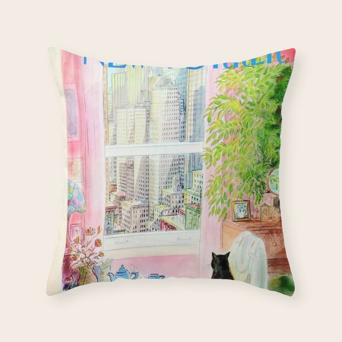 The New Yorker - Black Cat Throw Pillow Gallery Image 6