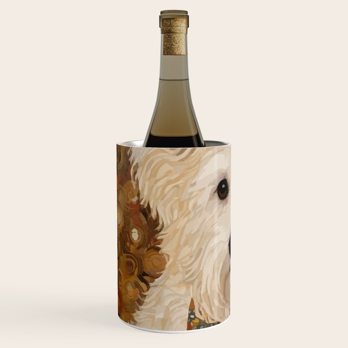 Klimt White Dog with Brown Eyes Wine Chiller Gallery Image 2