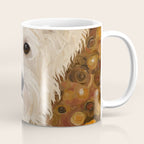 Klimt White Dog with Brown Eyes Coffee Mug Gallery Image 1