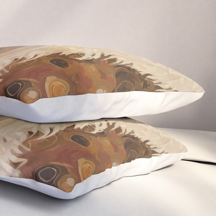 Klimt White Dog with Brown Eyes Pillow Sham Gallery Image 3