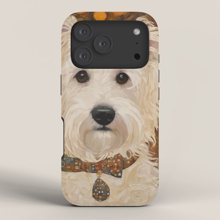 Klimt White Dog with Brown Eyes iPhone Case Gallery Image 3