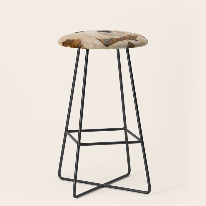 Klimt White Dog with Brown Eyes Stool Gallery Image 1