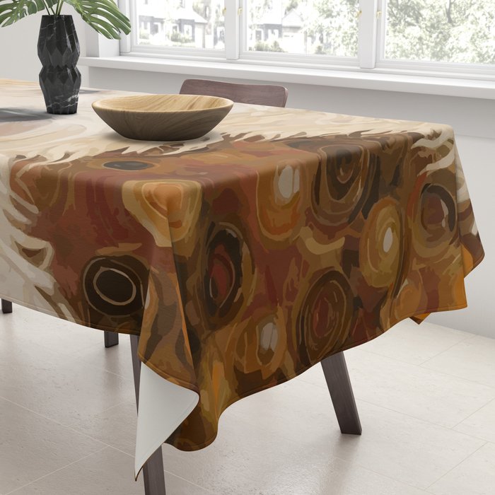 Klimt White Dog with Brown Eyes Tablecloth Gallery Image 3