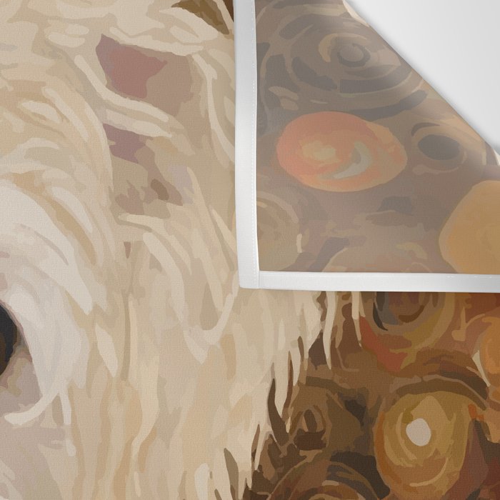 Klimt White Dog with Brown Eyes Wall Tapestry Gallery Image 3