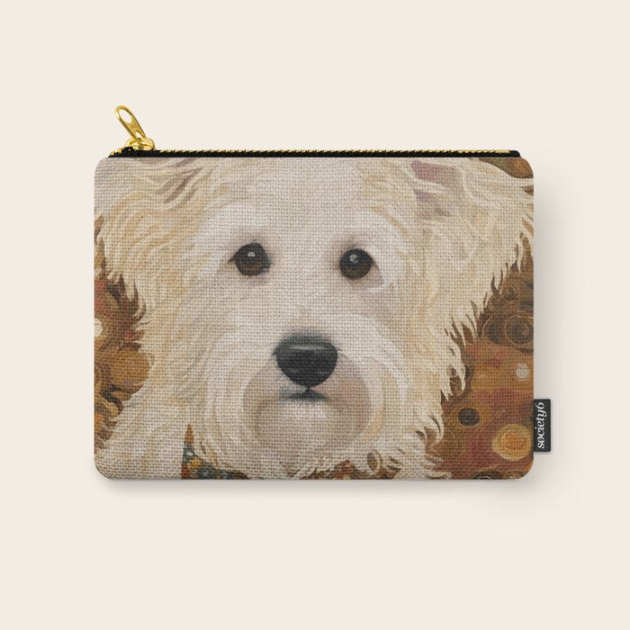 Klimt White Dog with Brown Eyes Carry All Pouch Gallery Image 1