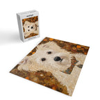 Klimt White Dog with Brown Eyes Jigsaw Puzzle Gallery Image 2