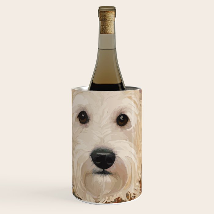 Klimt White Dog with Brown Eyes Wine Chiller Gallery Image 1