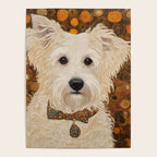 Klimt White Dog with Brown Eyes Poster Gallery Image 4