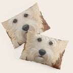 Klimt White Dog with Brown Eyes Pillow Sham Gallery Image 3