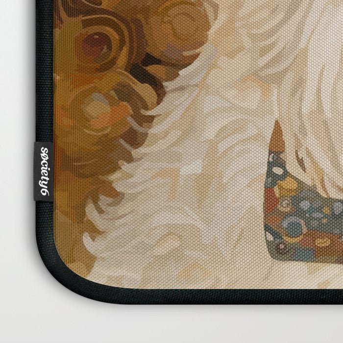 Klimt White Dog with Brown Eyes Laptop Sleeve Gallery Image 3