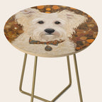Klimt White Dog with Brown Eyes Side Table Gallery Image 2
