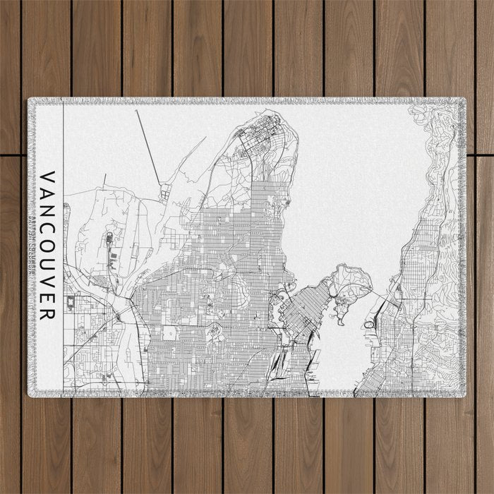 Vancouver White Map Outdoor Rug Gallery Image 1