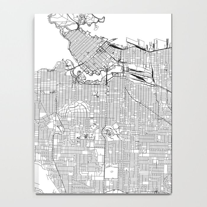 Vancouver White Map Notebook Gallery Image 4