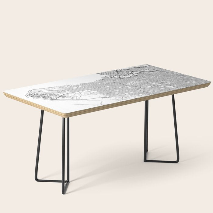 Vancouver White Map Coffee Table Gallery Image 1