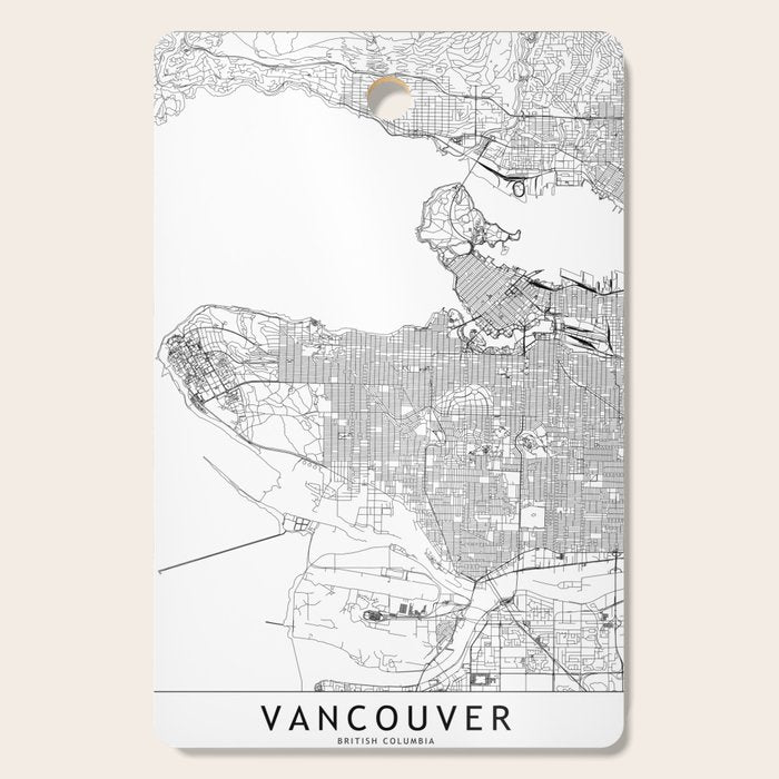 Vancouver White Map Cutting Board Gallery Image 1