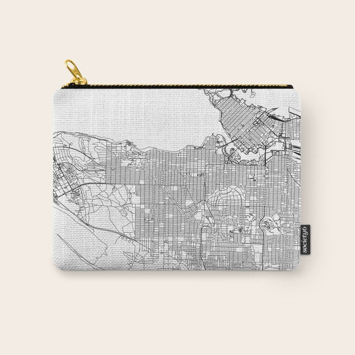 Vancouver White Map Carry All Pouch Gallery Image 1