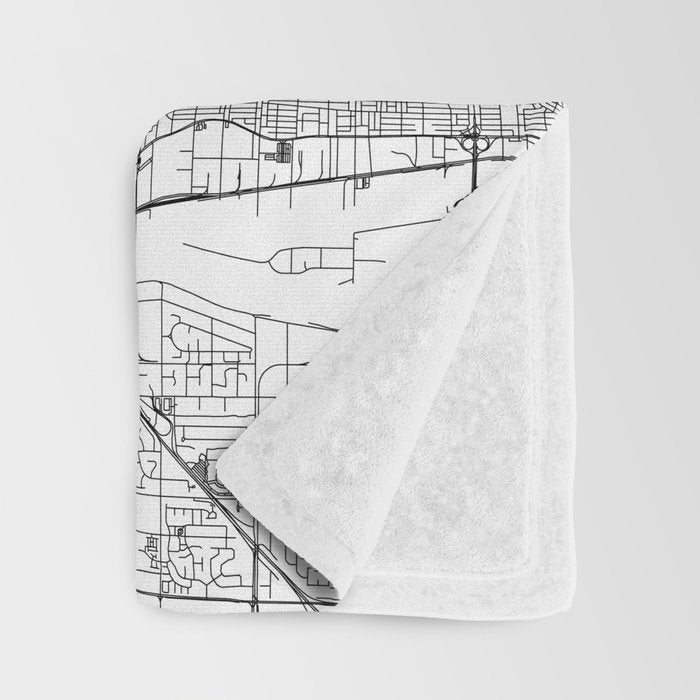 Vancouver White Map Throw Blanket Gallery Image 3