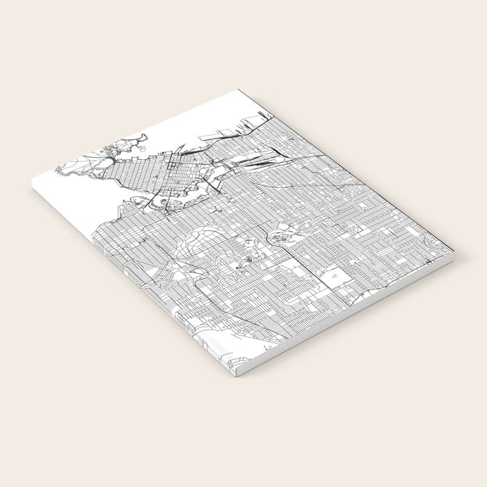 Vancouver White Map Notebook Gallery Image 2