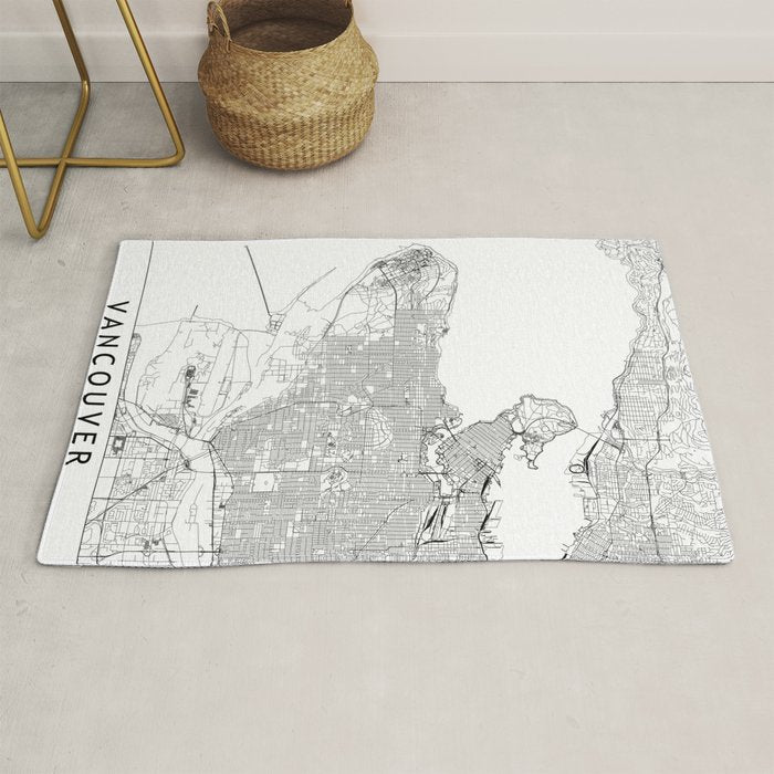 Vancouver White Map Rug Gallery Image 1