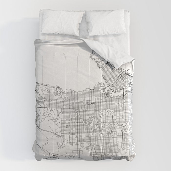 Vancouver White Map Comforter Gallery Image 1