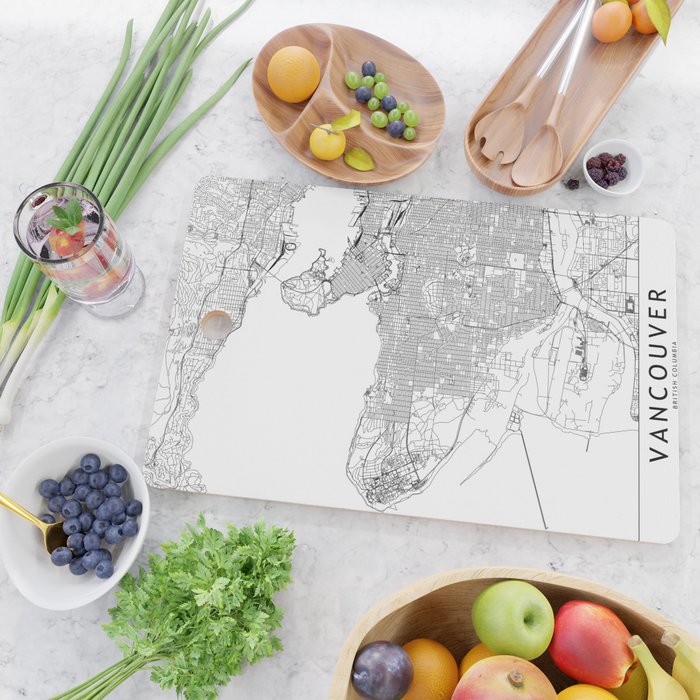 Vancouver White Map Cutting Board Gallery Image 2