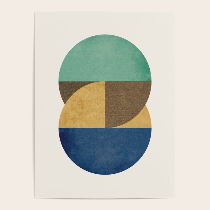 Circle color pieces abstract geometric Poster Gallery Image 1