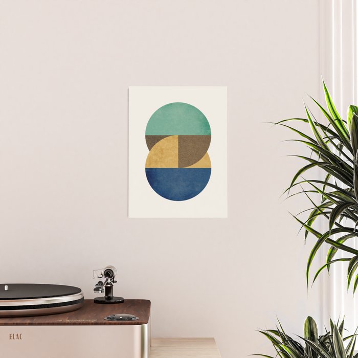 Circle color pieces abstract geometric Poster Gallery Image 2