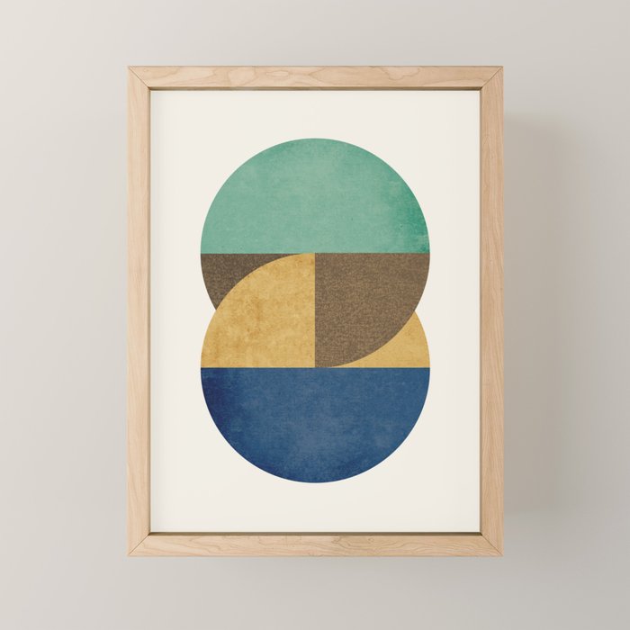 Circle color pieces abstract geometric Mini Art Print Gallery Image 1