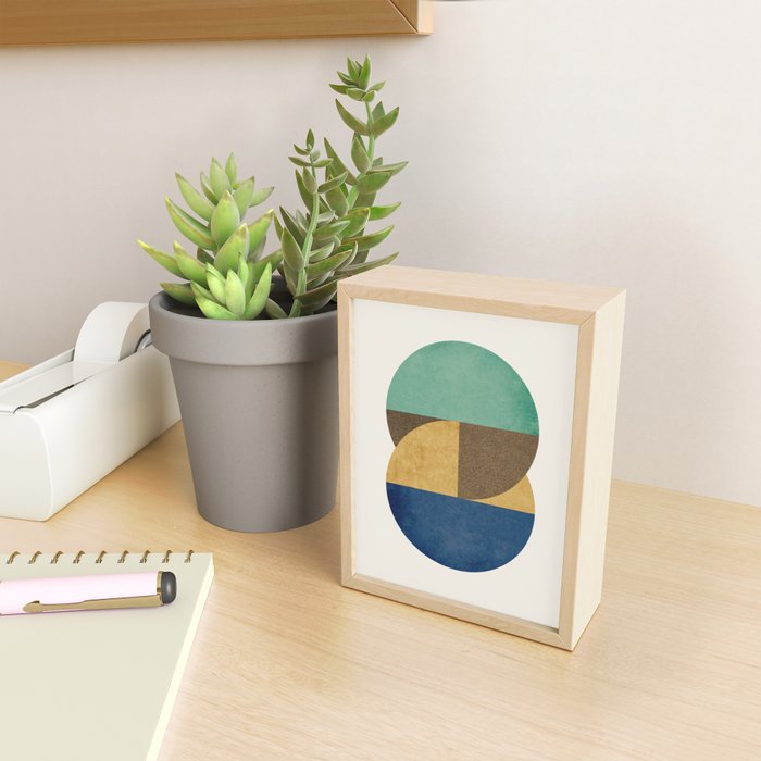 Circle color pieces abstract geometric Mini Art Print Gallery Image 2