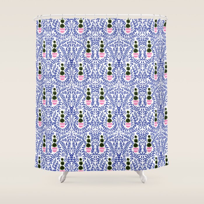 Southern Living - Chinoiserie Pattern Small Shower Curtain Gallery Image 1
