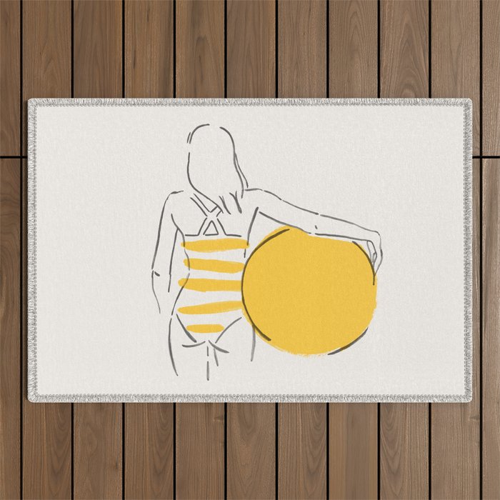 Summer ready - line drawing Outdoor Rug Gallery Image 1