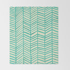 Mint Herringbone Throw Blanket Gallery Image 2