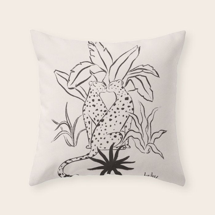 Cheetah Crush lines Throw Pillow Gallery Image 1