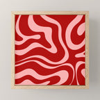Modern Retro Liquid Swirl Fluid Abstract Bold Red and Pink Mini Art Print Gallery Image 1