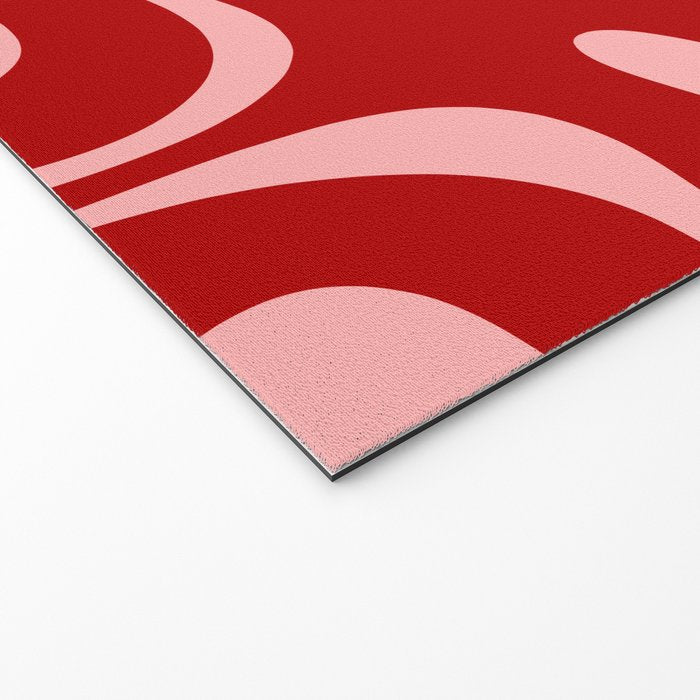 Modern Retro Liquid Swirl Fluid Abstract Bold Red and Pink Welcome Mat Gallery Image 2