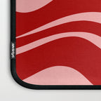 Modern Retro Liquid Swirl Fluid Abstract Bold Red and Pink Laptop Sleeve Gallery Image 3