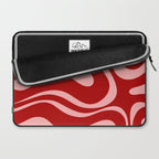 Modern Retro Liquid Swirl Fluid Abstract Bold Red and Pink Laptop Sleeve Gallery Image 2