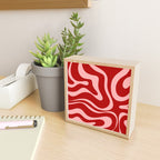 Modern Retro Liquid Swirl Fluid Abstract Bold Red and Pink Mini Art Print Gallery Image 2
