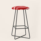 Modern Retro Liquid Swirl Fluid Abstract Bold Red and Pink Stool Gallery Image 1
