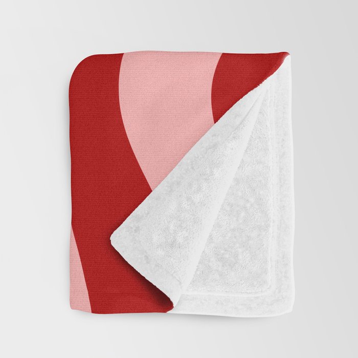 Modern Retro Liquid Swirl Fluid Abstract Bold Red and Pink Throw Blanket Gallery Image 3