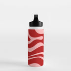 Modern Retro Liquid Swirl Fluid Abstract Bold Red and Pink Water Bottle Gallery Image 3