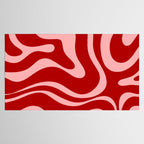 Modern Retro Liquid Swirl Fluid Abstract Bold Red and Pink Tablecloth Gallery Image 2