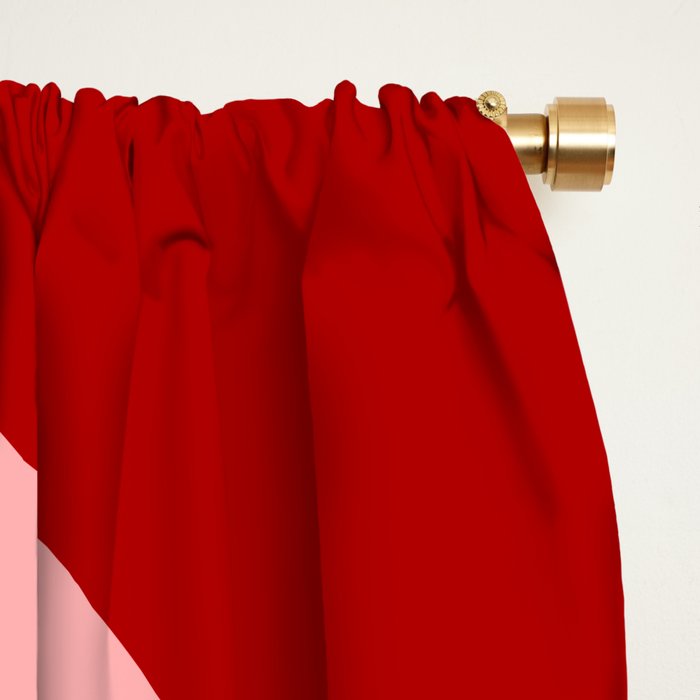 Modern Retro Liquid Swirl Fluid Abstract Bold Red and Pink Window Curtain Gallery Image 2