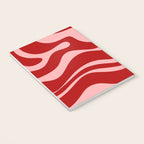 Modern Retro Liquid Swirl Fluid Abstract Bold Red and Pink Notebook Gallery Image 3