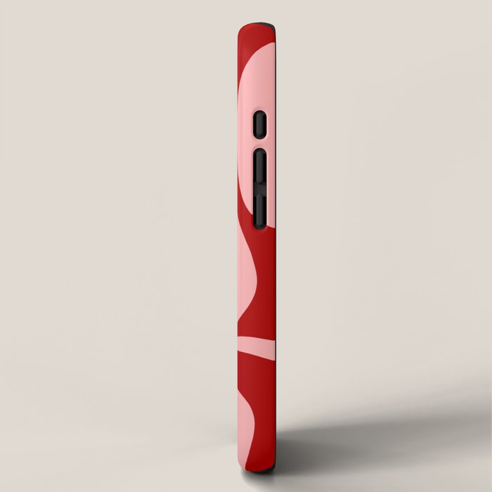 Modern Retro Liquid Swirl Fluid Abstract Bold Red and Pink iPhone Case Gallery Image 2
