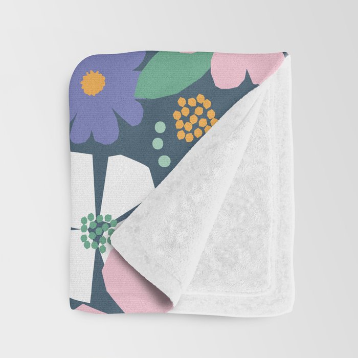 Pink and violet florals Throw Blanket Gallery Image 3
