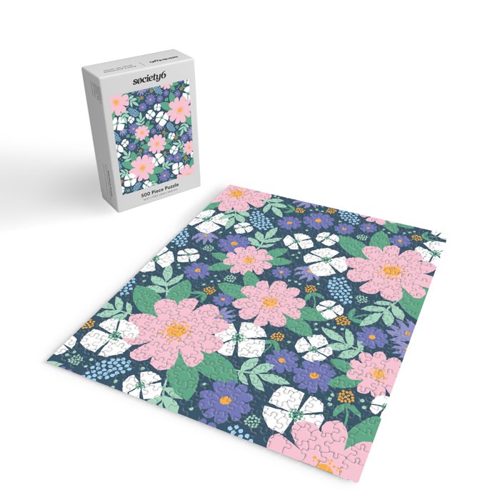 Pink and violet florals Jigsaw Puzzle Gallery Image 2