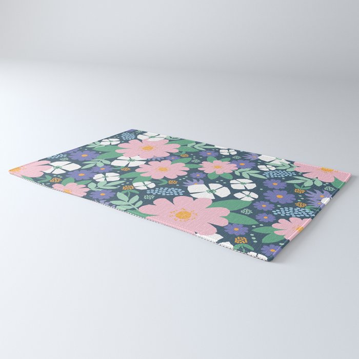 Pink and violet florals Rug Gallery Image 3