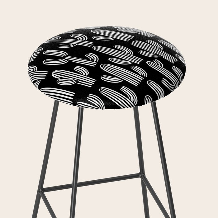 Cactus plant doodle art pattern Stool Gallery Image 2